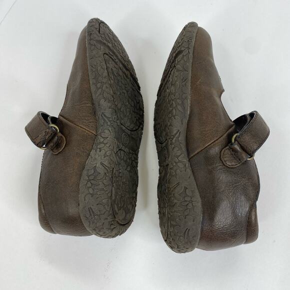 TKS Girls Donna Mary Janes Brown Shoes size 8 22312 3D Flowers - Picture 3 of 10